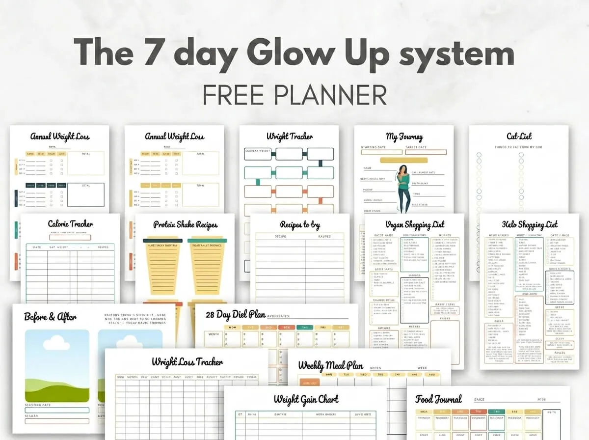 The 7 Day Glow Up system FREE PLANNER